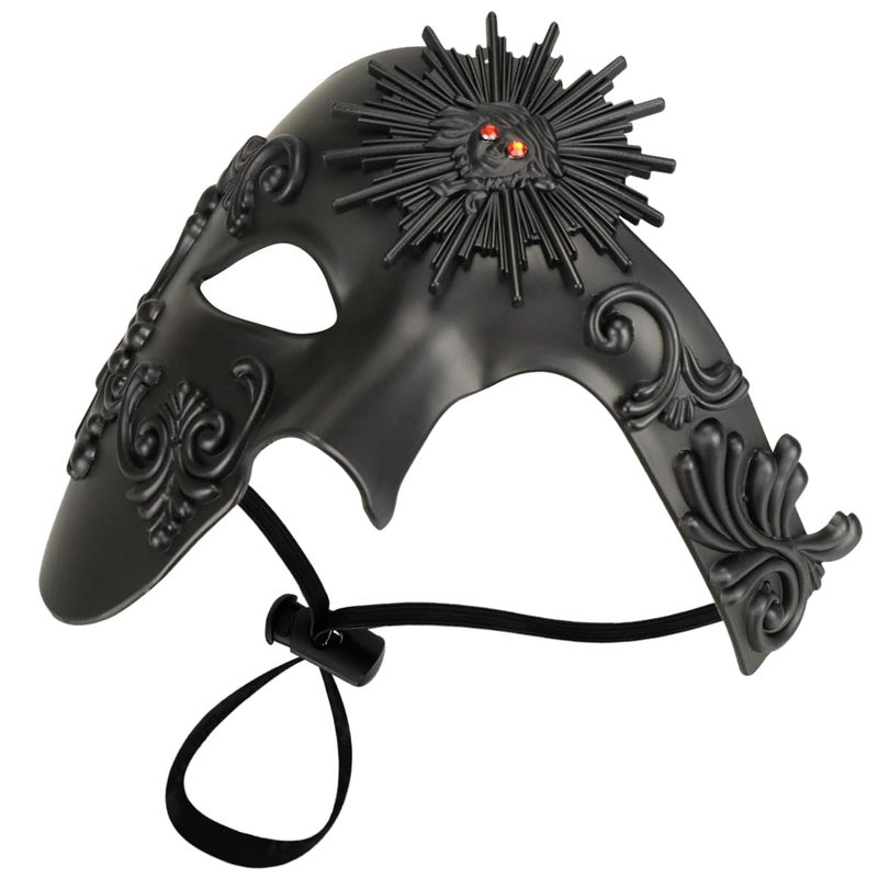Thmyo Half Face Masquerade Mask, Sun God Greek Style Plastic Party Carnival Halloween Mask (Sun God Black) - Image 4